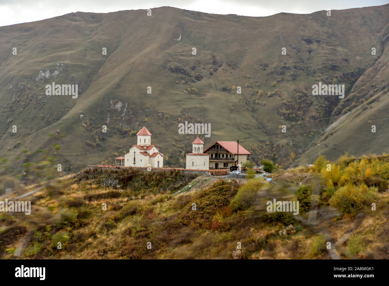 Road and nature view from Tbilisi to Kazbegi by private car , October 19,  2019, Kazbegi, Republic of Gerogia Stock Photo - Alamy