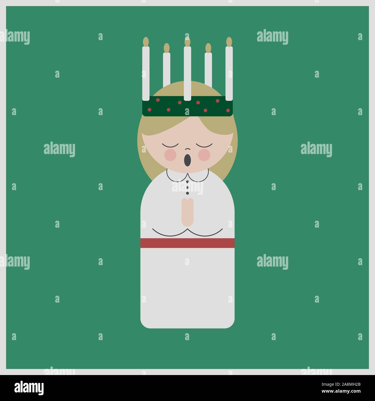 Saint Lucy at Christmas in Sweden, vector Stock Vector