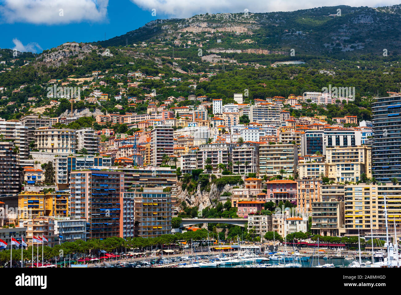 Port Hercule boat harbour, Monte Carlo, Monaco, France Stock Photo