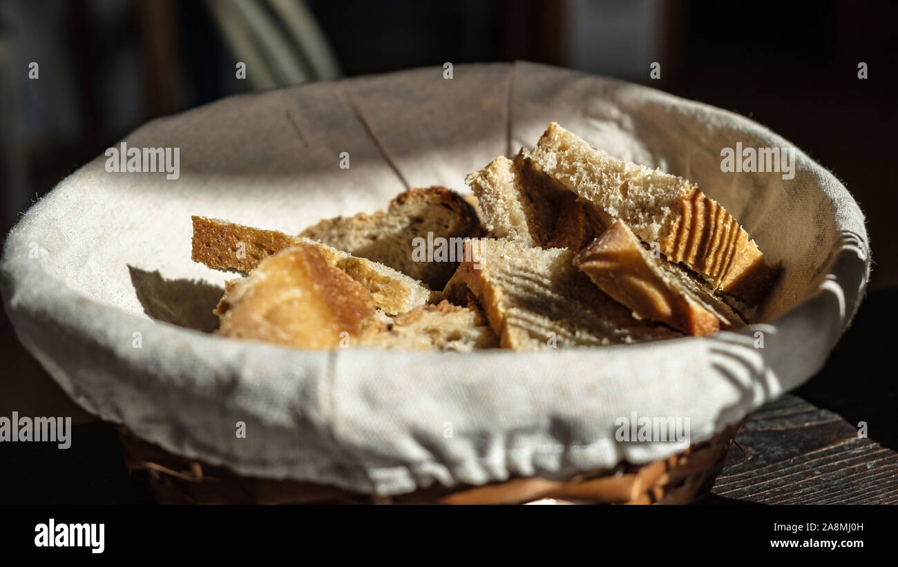 Bread is religion in italian food culture Stock Photo - Alamy