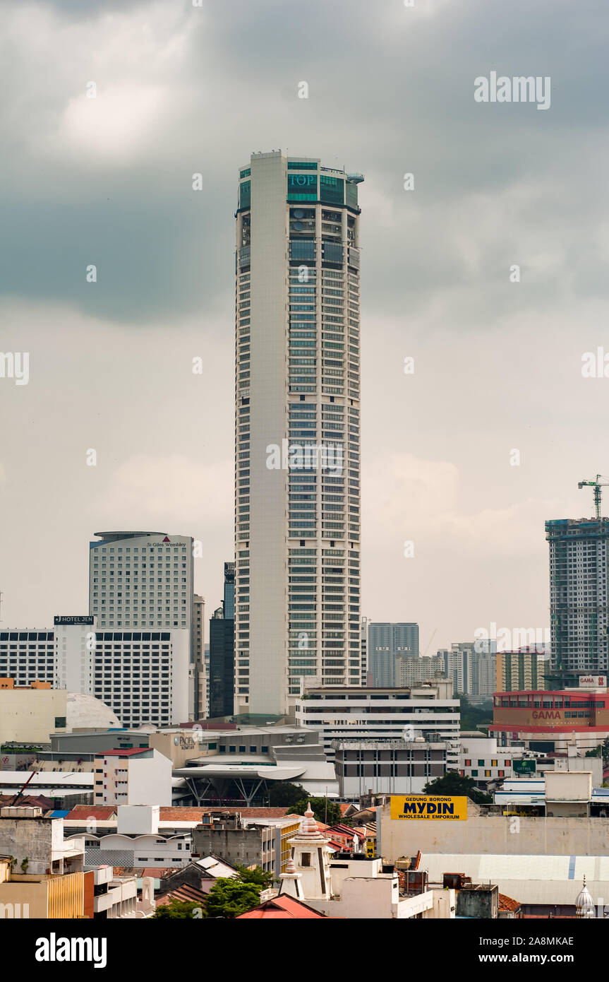 Georgetown Penang - April 25 2019 :  Komtar building also known as Komplek Tun Abdul Razak is a symbolic to Penang State. Stock Photo