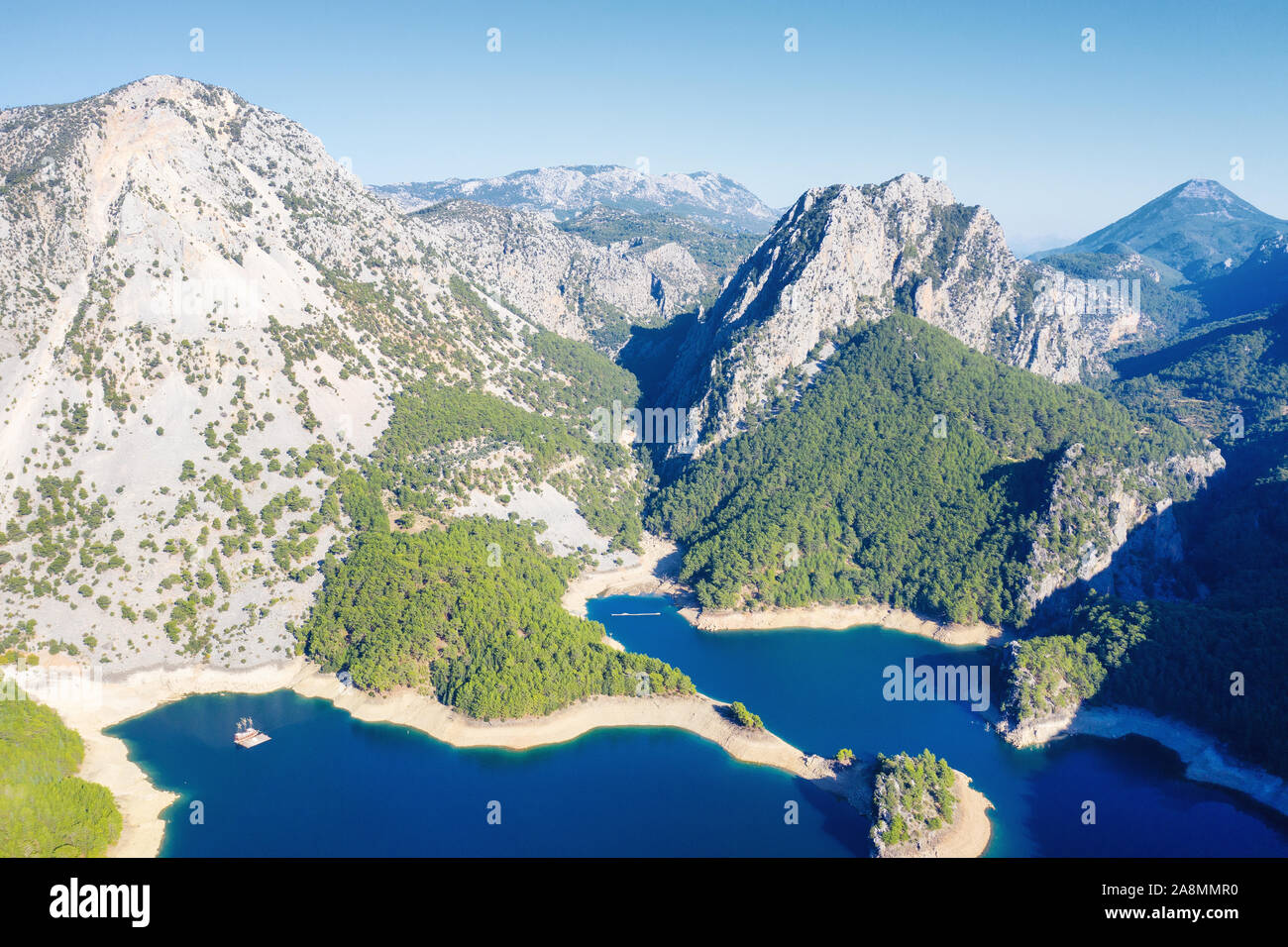 Aerial view lake mountains hi-res stock photography and images - Alamy
