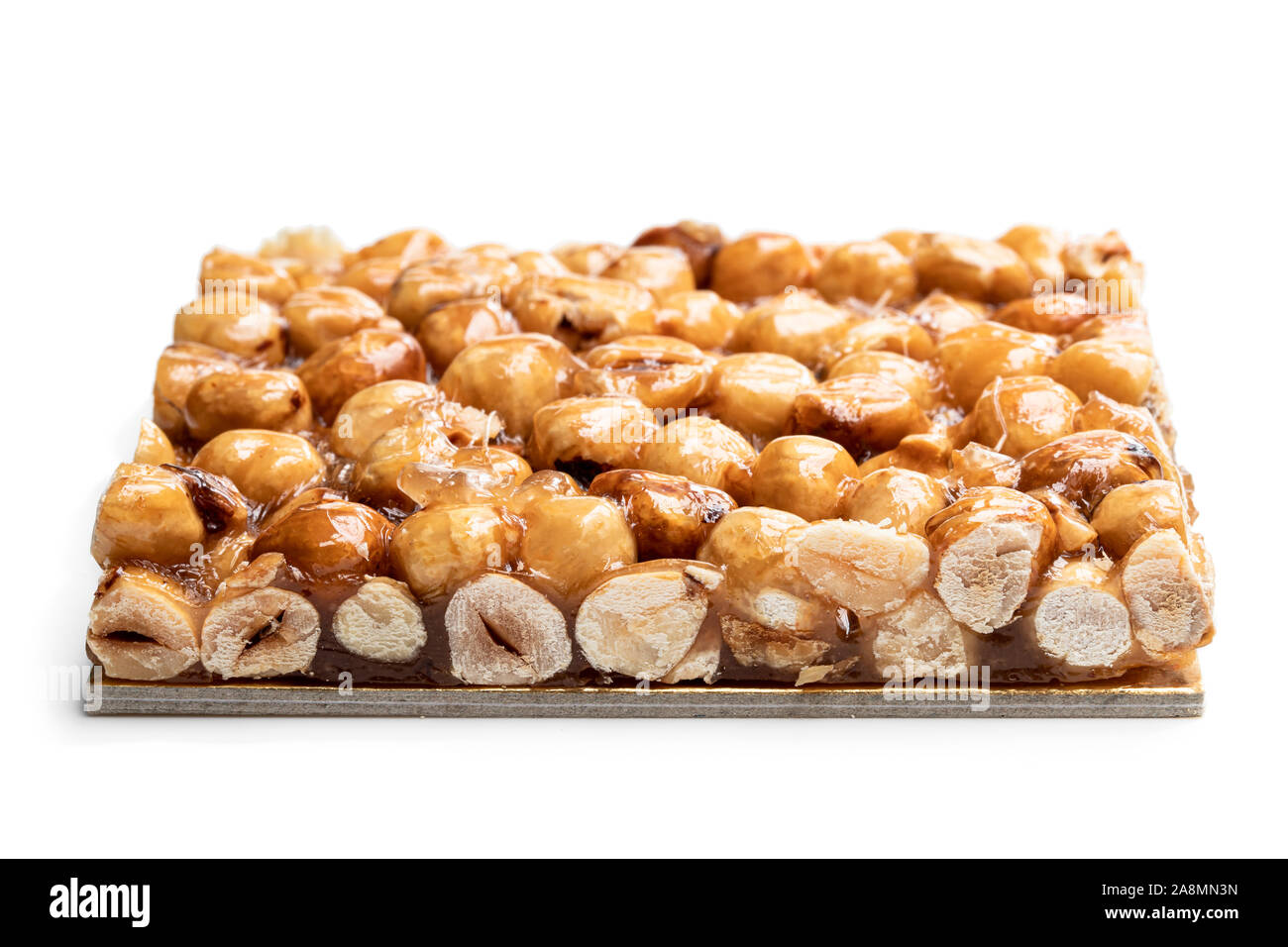 Italian  hazelnut brittle isolated on white background Stock Photo