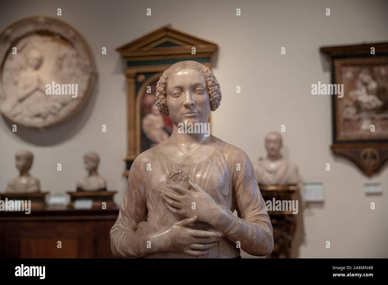 Florence, Italy June 24, 2018 Panoramic view of sculptures in