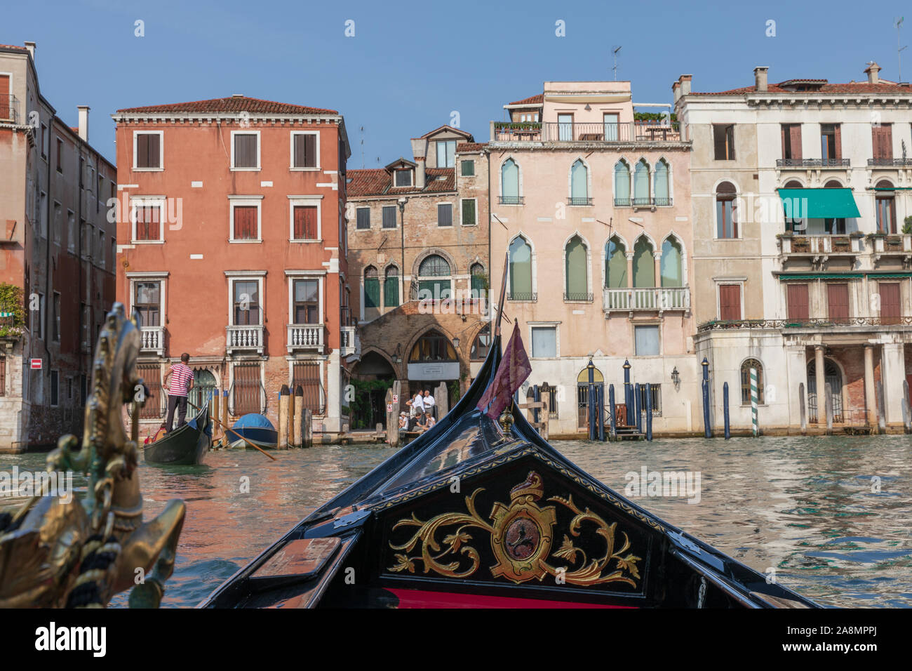 Panoramic view of Venice grand canal with historical buildings and ...
