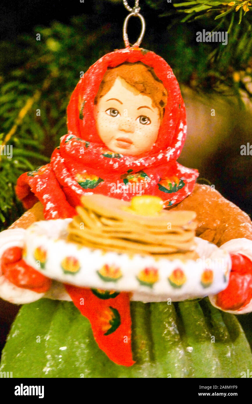 Art doll, Christmas tree decoration Stock Photo