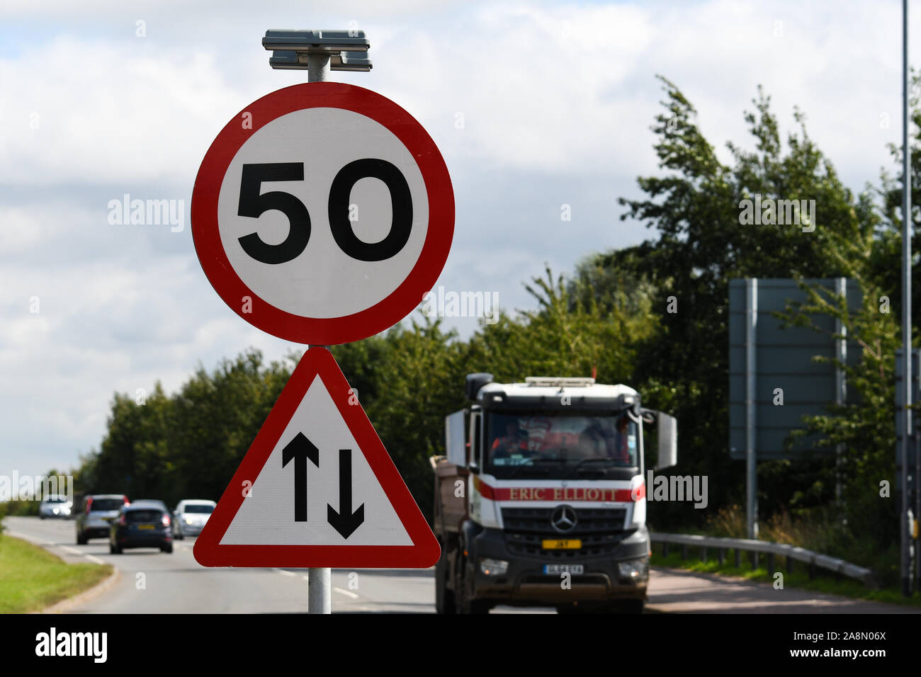 50 Mph road safety sign 