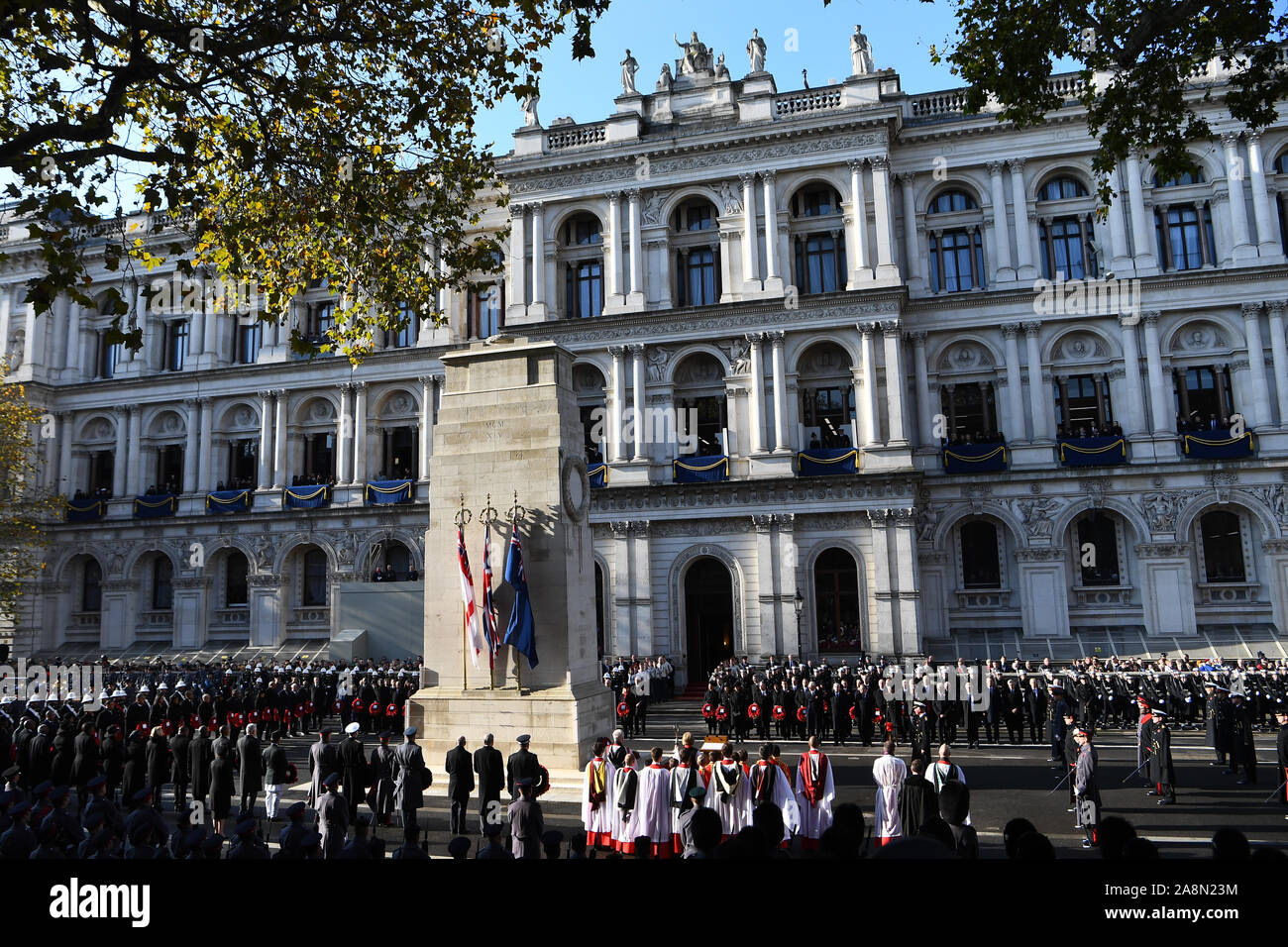 The Remembrance Sunday service at the Cenotaph memorial in Whitehall ...