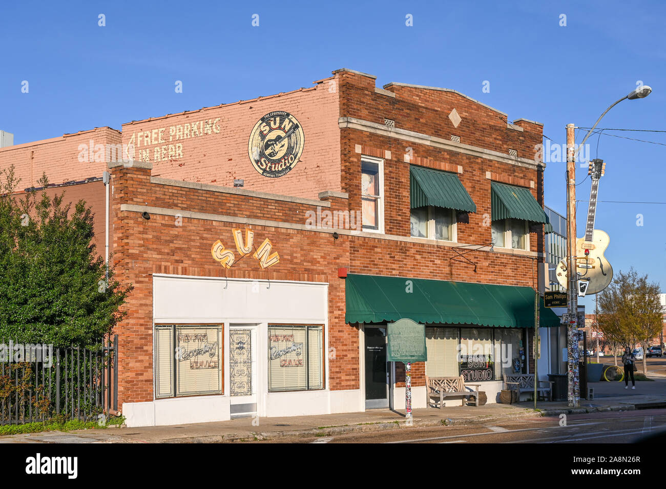 Sun studio at 706 Union Avenue in Memphis. Sam Phillips opened the studio, which is considered to be the birthplace for rock n’ roll, in 1950. Stock Photo