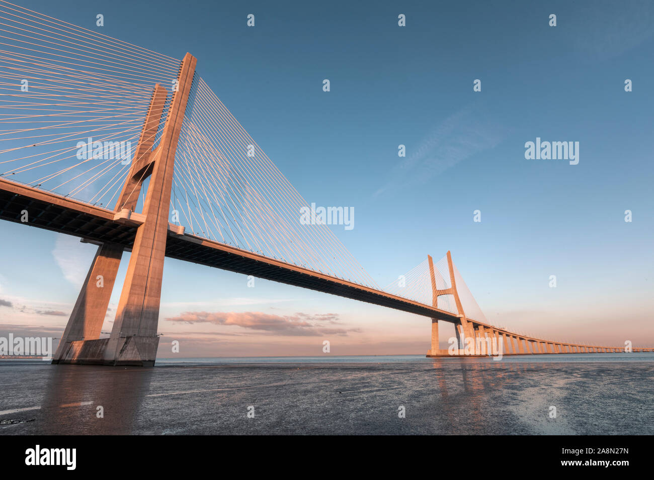 Vasco da Gama Bridge, Lisbon, Portugal, Europe Stock Photo