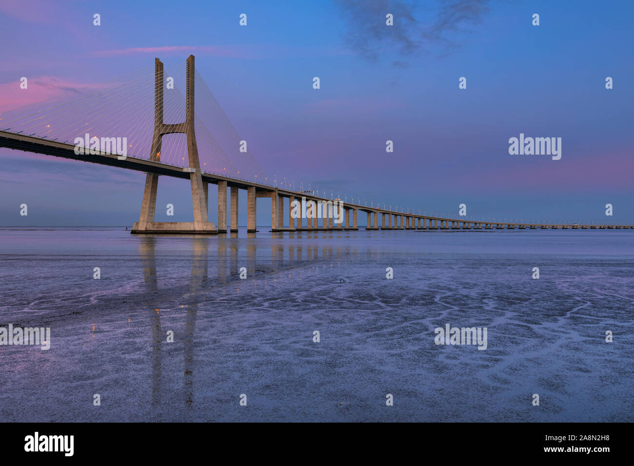 Vasco da Gama Bridge, Lisbon, Portugal, Europe Stock Photo