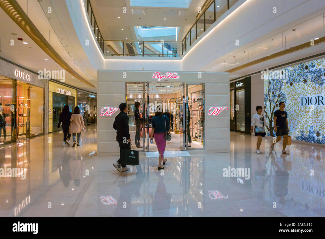 Shanghai, China, People inside Rich Luxury Shopping in Modern ...