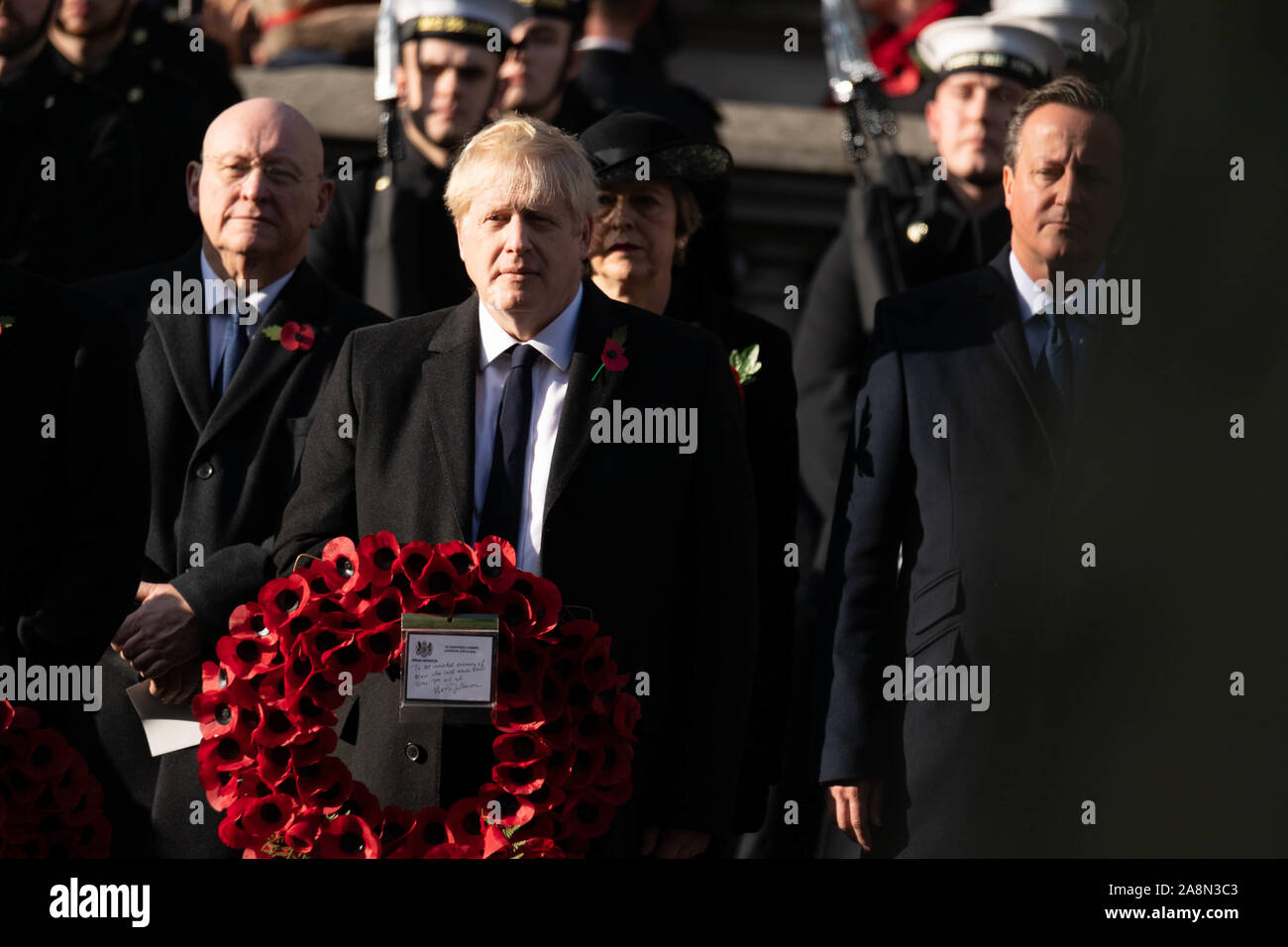 London, UK 10th November 2019.  Remembrance Sunday at The Cenotaph, Whitehall Boris Johnson MP PC Prime Minister    Credit Ian DavidsonAlamy Live News Stock Photo