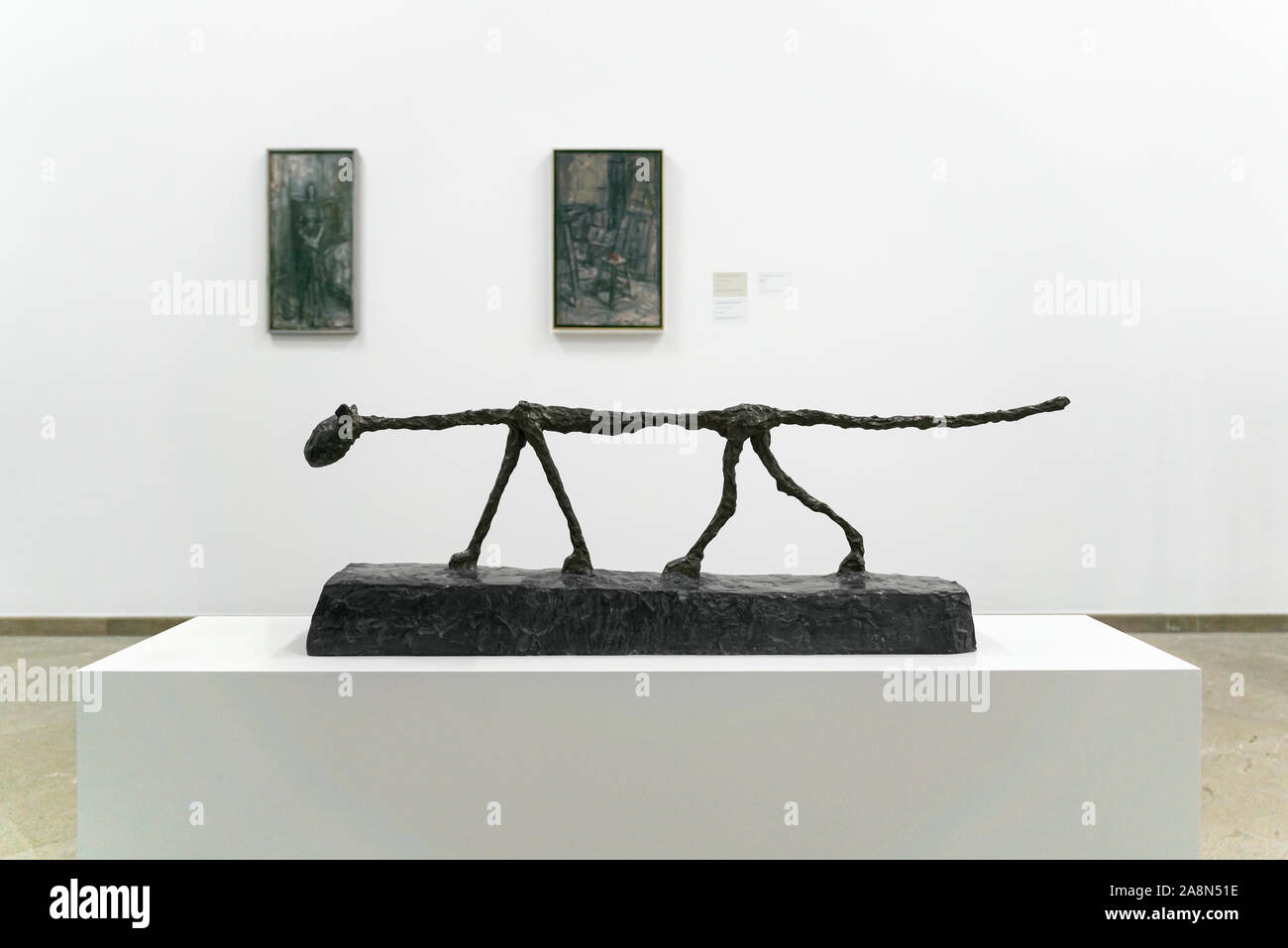 Alberto Giacometti The Cat bronze sculpture exhibited at Basel Kunstmuseum, Art Museum, Switzerland. Stock Photo