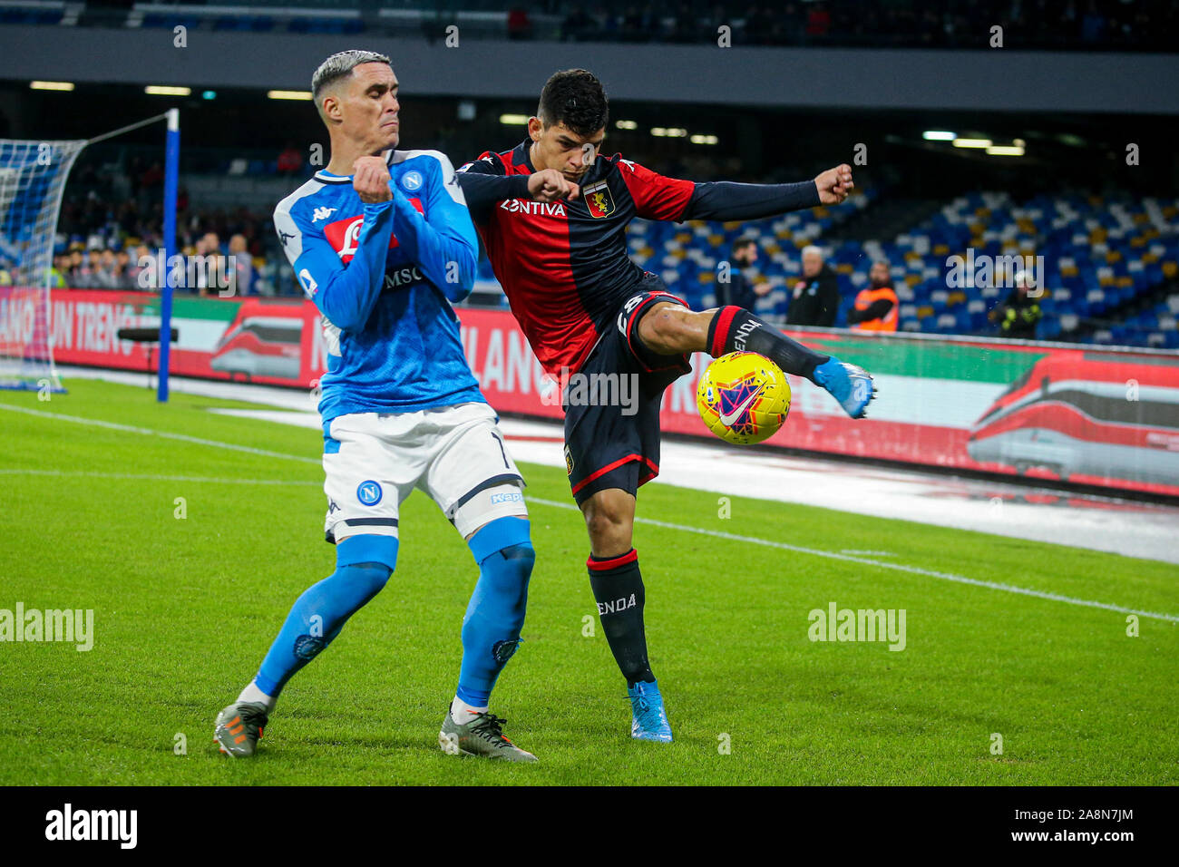 Napoli Italy 09th Nov 2019 Jose Callejon Spanish Striker Ssc Napoli L Contend The Ball Genoa S