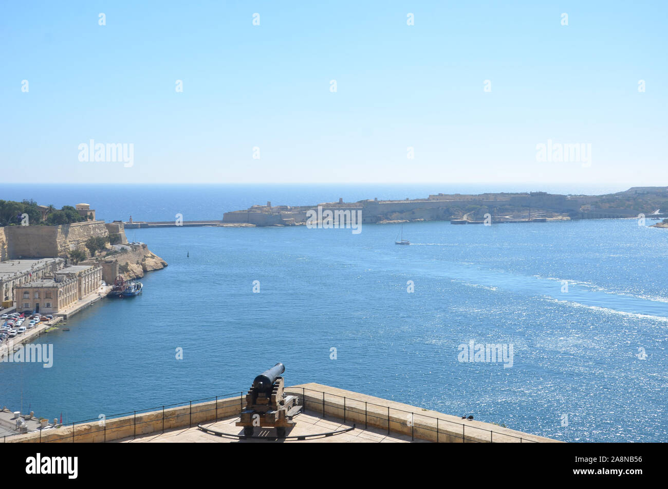 Saluting Battery, Upper Barrakka Gardens, Valletta Stock Photo
