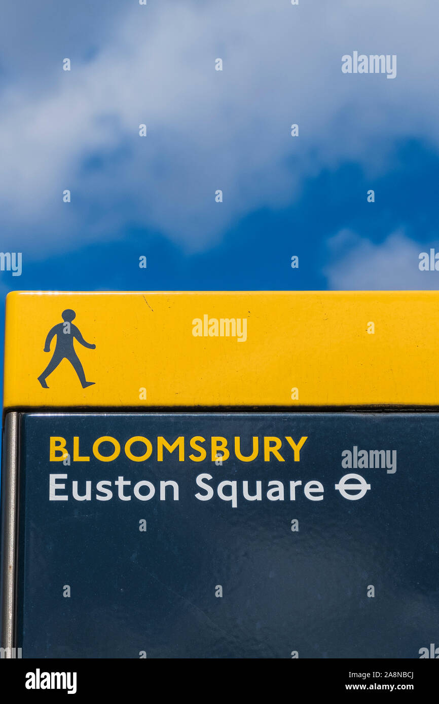 Bloomsbury, Euston Square street sign, London, England, U.K. Stock Photo