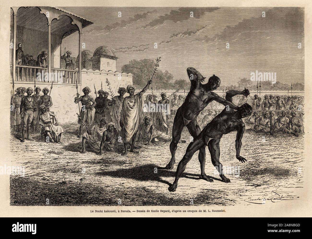 Le nucki kakousti ( la lutte a coup de griffe), a Baroda ( ou Vadodara), etat du Gujarat sur la cote nord est de l'Inde, etat repute pour l'entretien Stock Photo