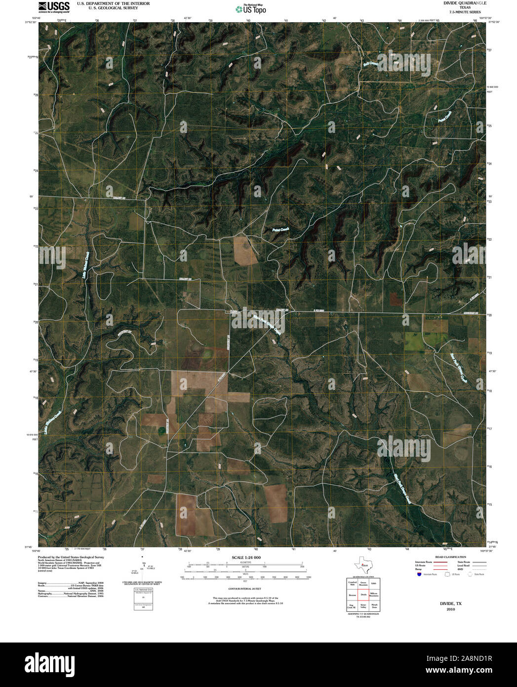 Texas Divide Map united states divide hi-res stock photography and images - Alamy