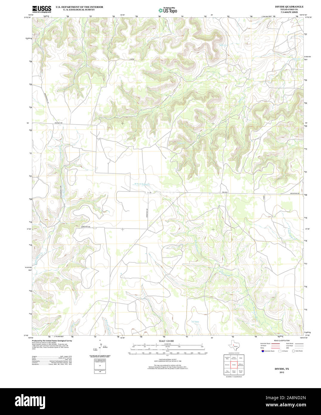 Texas Divide Map united states divide hi-res stock photography and images - Alamy