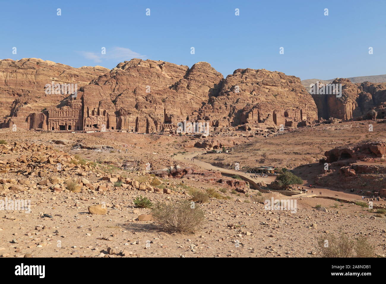 Royal Tombs and Jabal Al Khubtha, Petra, Wadi Musa, Ma'an Governorate, Jordan, Middle East Stock Photo