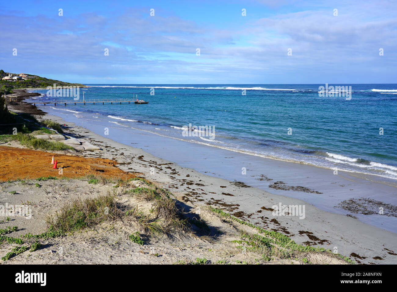 View of Horrocks Beach in the Mid West region of Western Australia Stock Photo