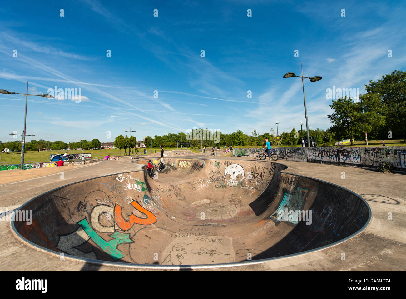 Hanley Central Forest Park In Stoke On Trent Stoke Plaza A Skate Park Run By The City Council For Bmxing Skateboarding And Scooters Bmx Skaters Stock Photo Alamy