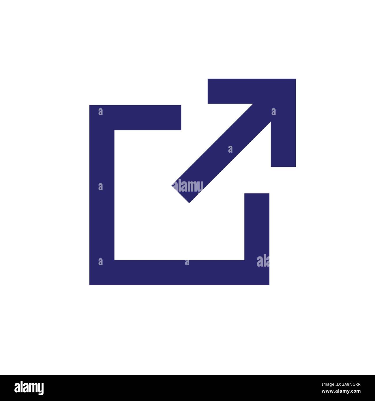 External Link Icon - Square and Arrow, pointing Stock Vector