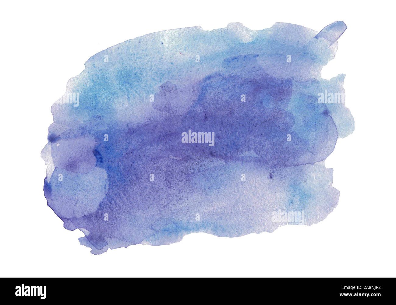 Watercolor blurred abstract background in blue-purple colors. Stock Photo