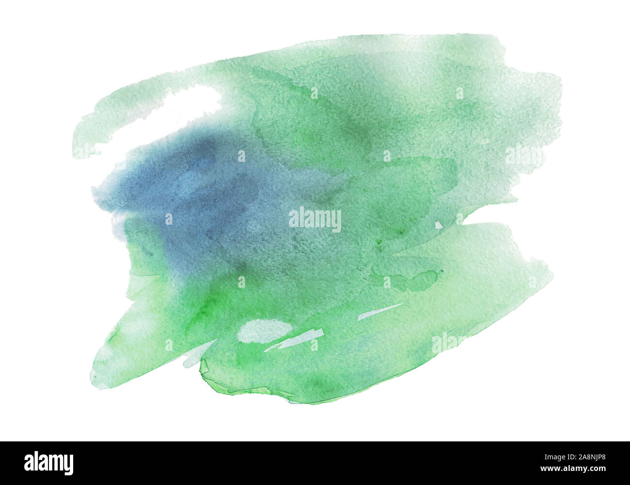 Watercolor blurred abstract background in blue-green colors. Stock Photo
