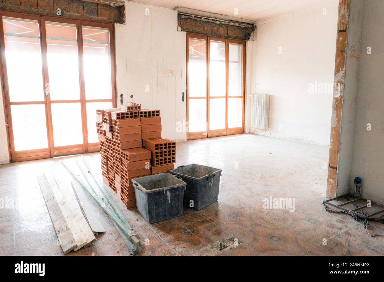 View of big apartment under renovation Stock Photo - Alamy