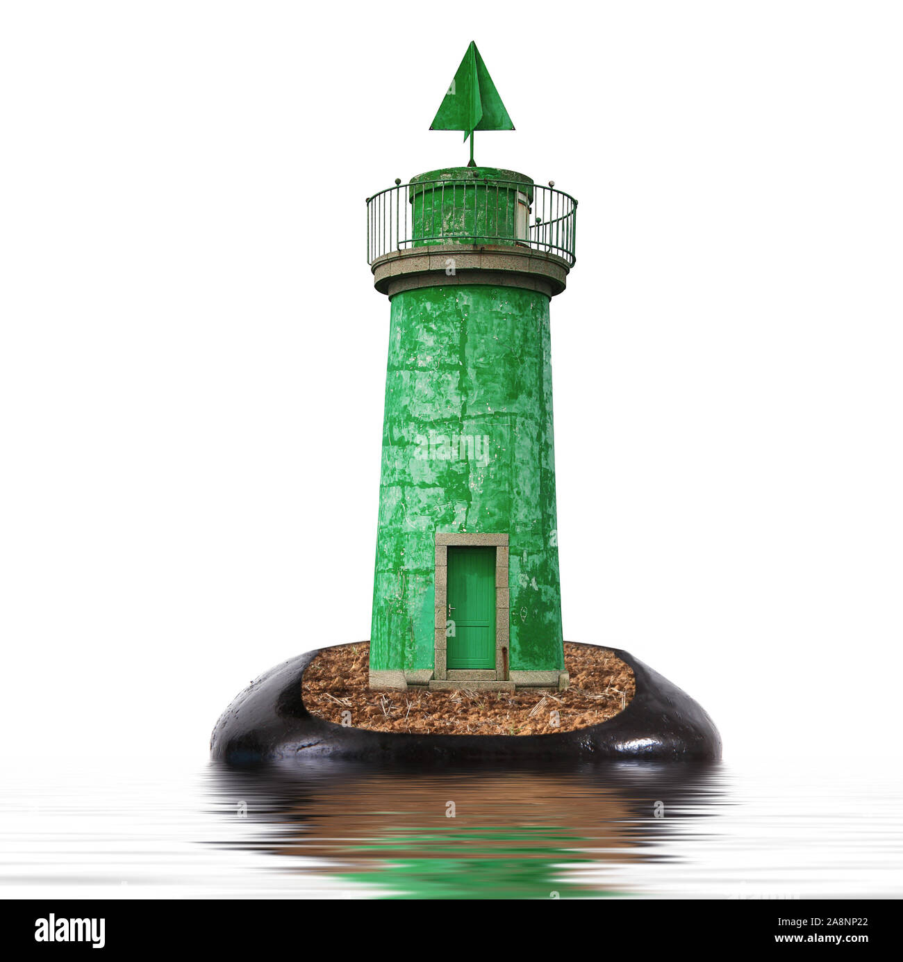 lighthouse inside stone on white background Stock Photo - Alamy