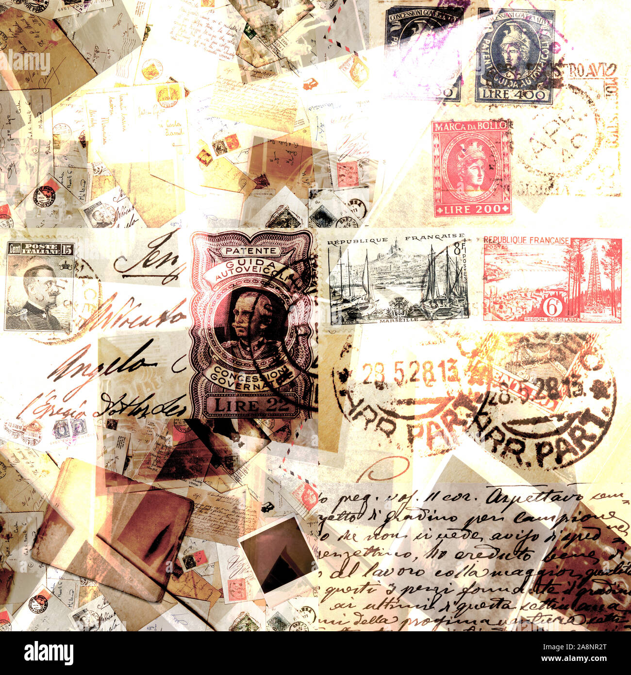 Stamp Collection Collage Background High Resolution Stock Photography And Images Alamy