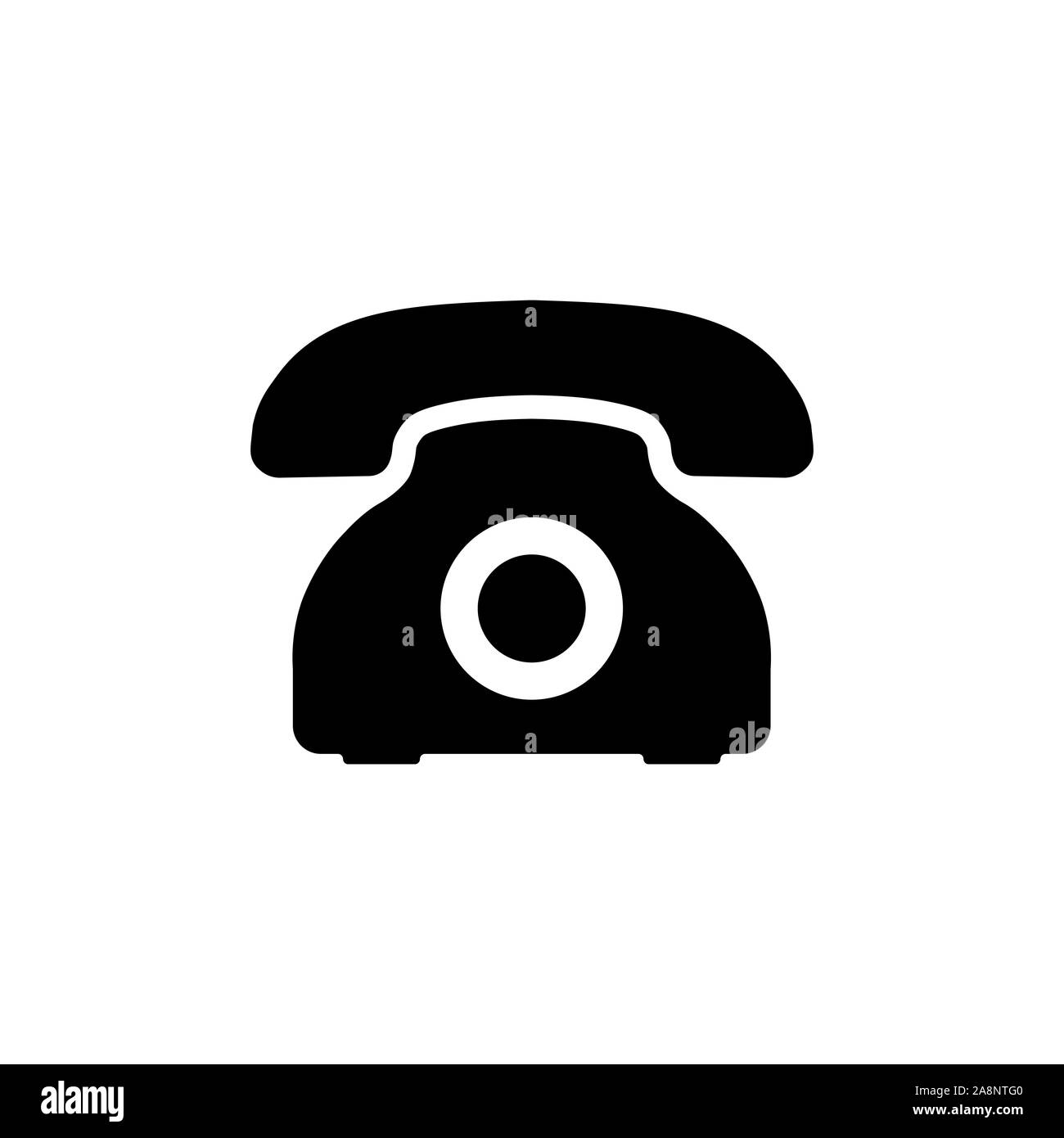 Retro phone icon. Vector telephone symbol in flat Stock Vector