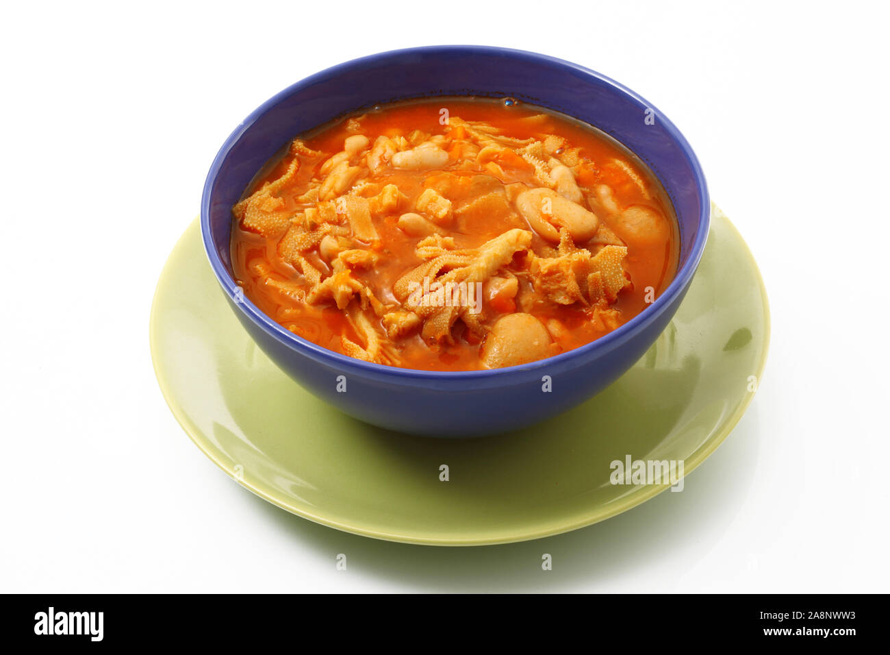 original italian tripe on white background Stock Photo - Alamy