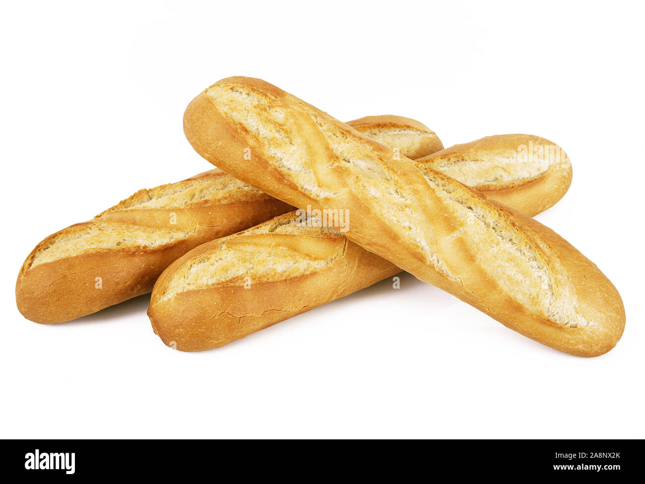 original french baguette on white background Stock Photo - Alamy