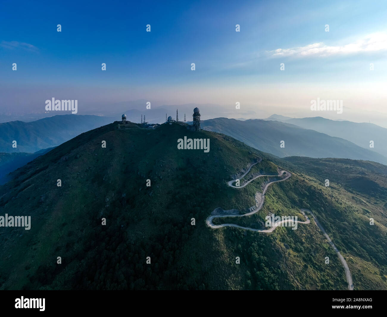 Mt. Dai Mo Shan and weather radar site at dawn Stock Photo Alamy