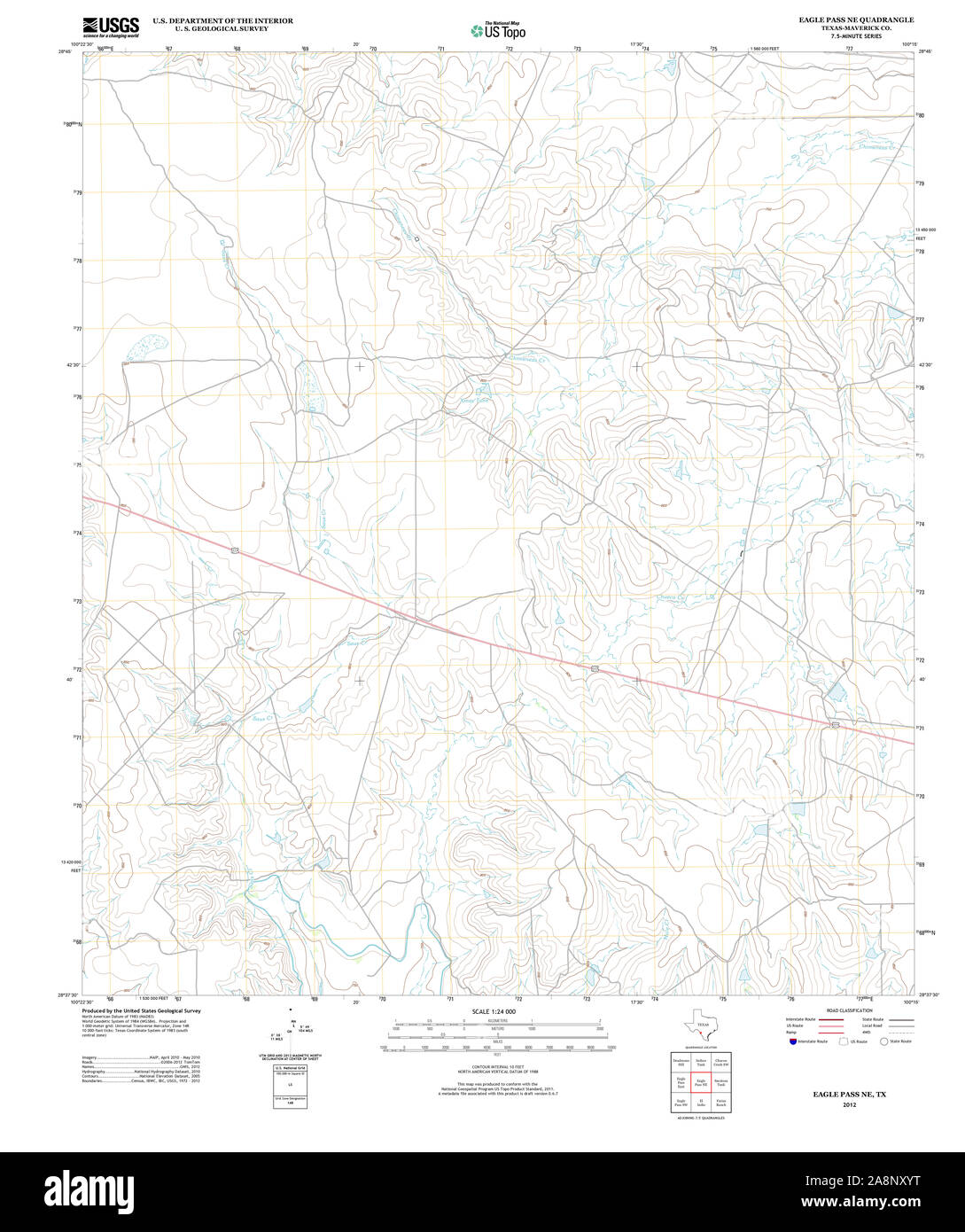 Usgs Topo Map Texas Tx Eagle Pass Ne 20121217 Tm Restoration 2A8NXYT 