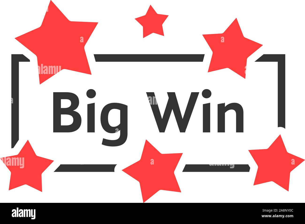 simple big win badge with red stars Stock Vector Image & Art Alamy