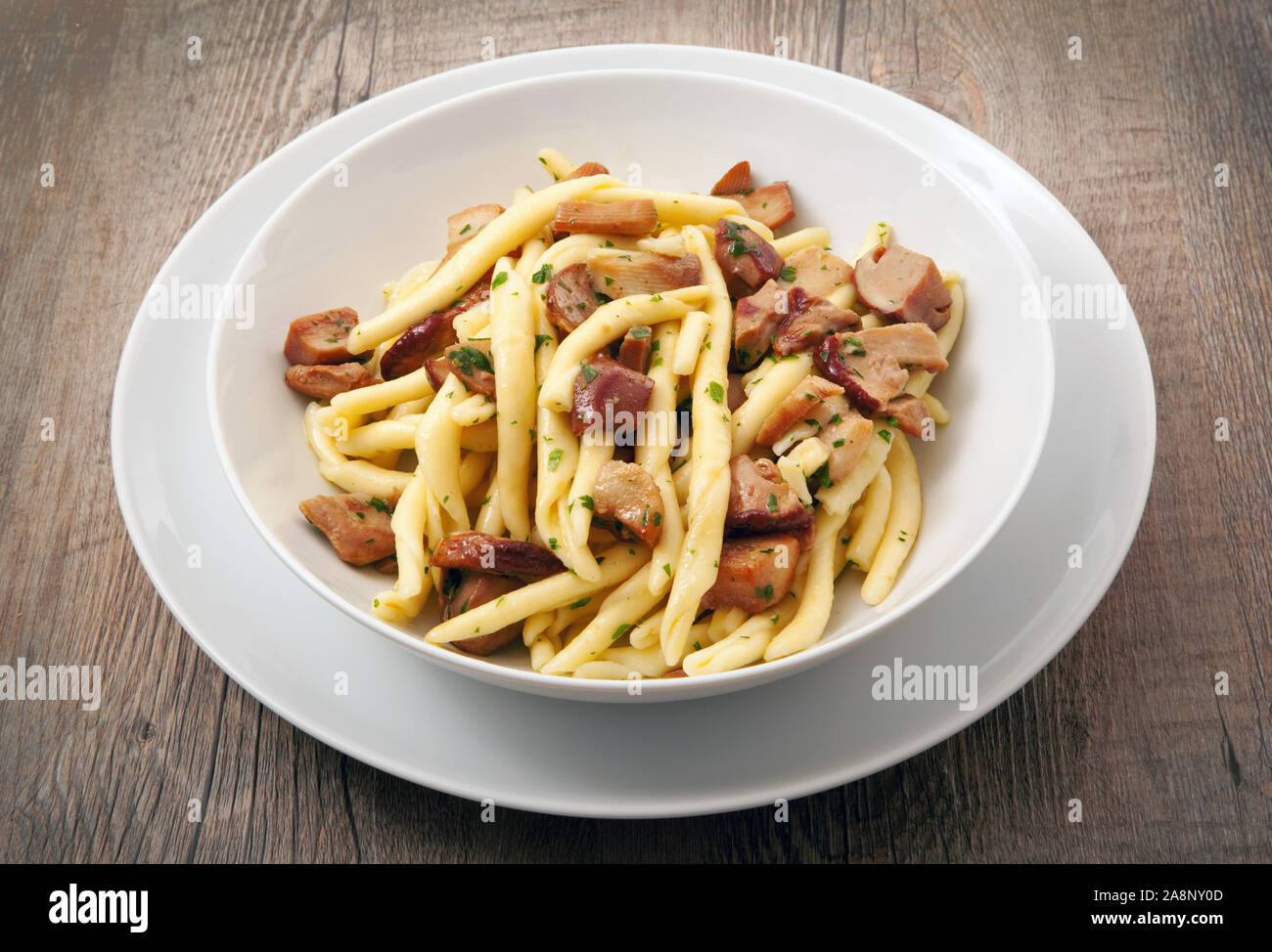original italian pasta with mushroom Stock Photo