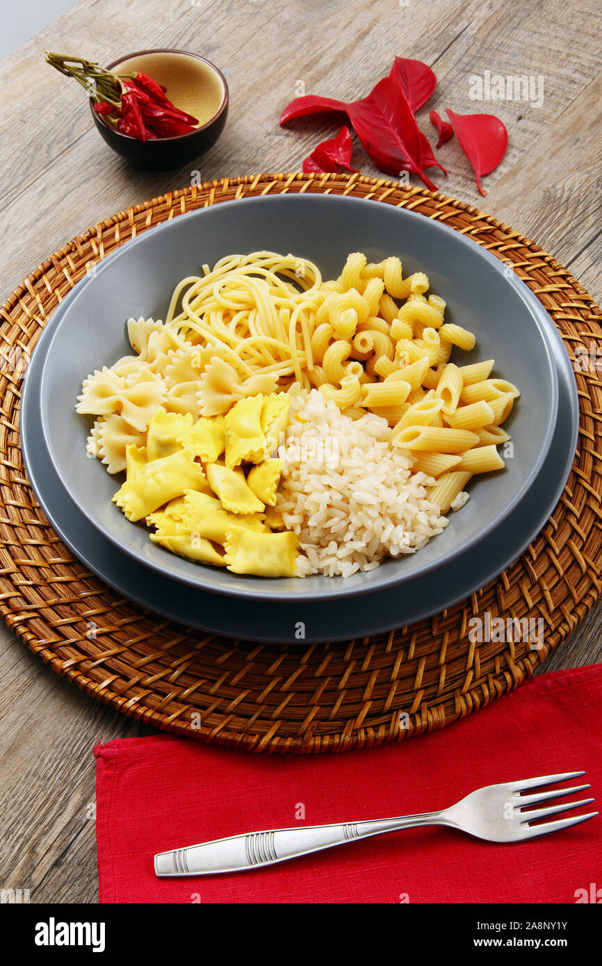 original italian pasta mix Stock Photo