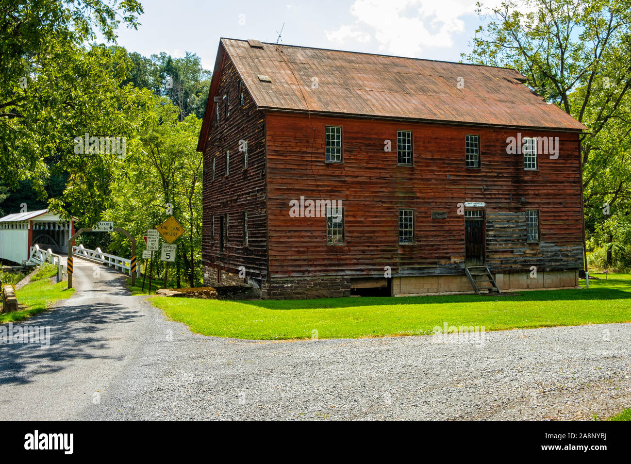 Jacksons Mills, Covered Bridge Road, East Providence Township, PA Stock