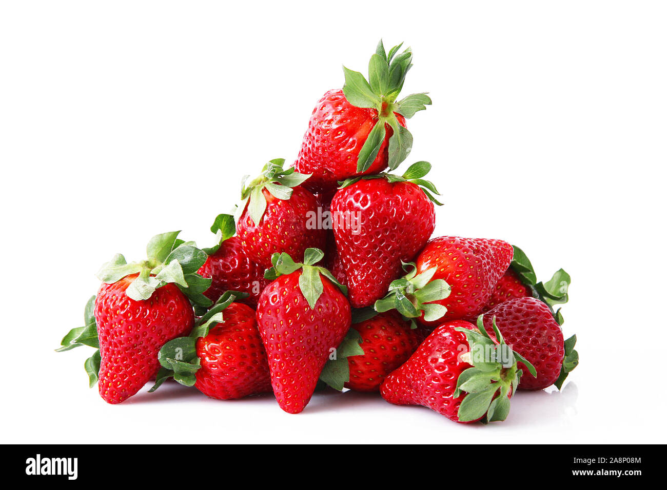 fresh strawberries on white background Stock Photo - Alamy