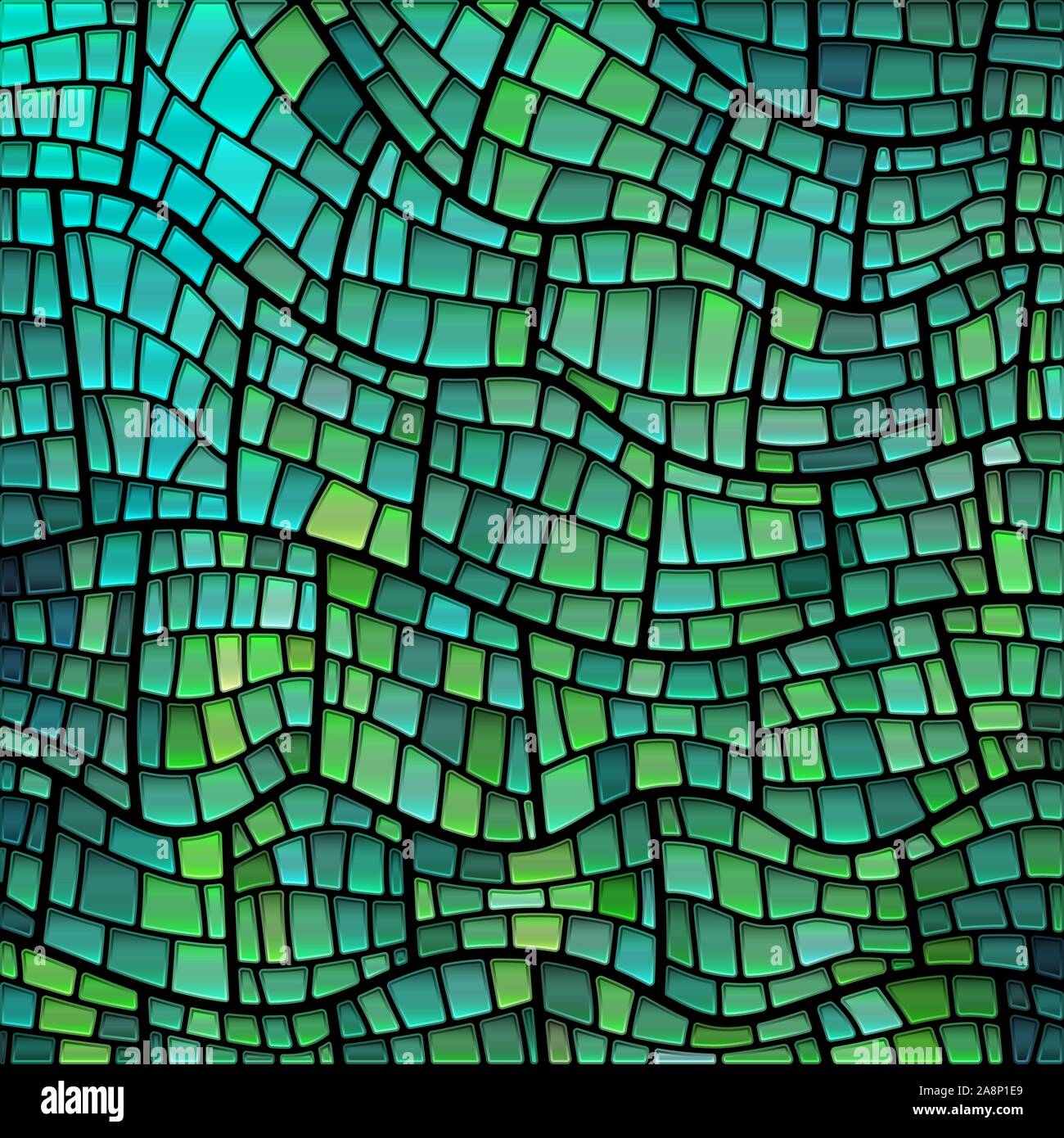 abstract vector stained-glass mosaic background - green and blue Stock ...