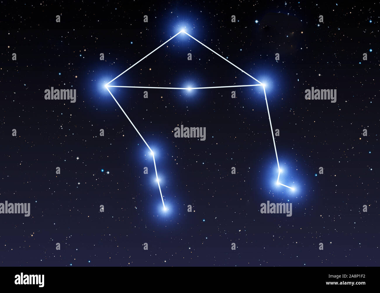 Libra constellation on the starry sky Stock Photo Alamy