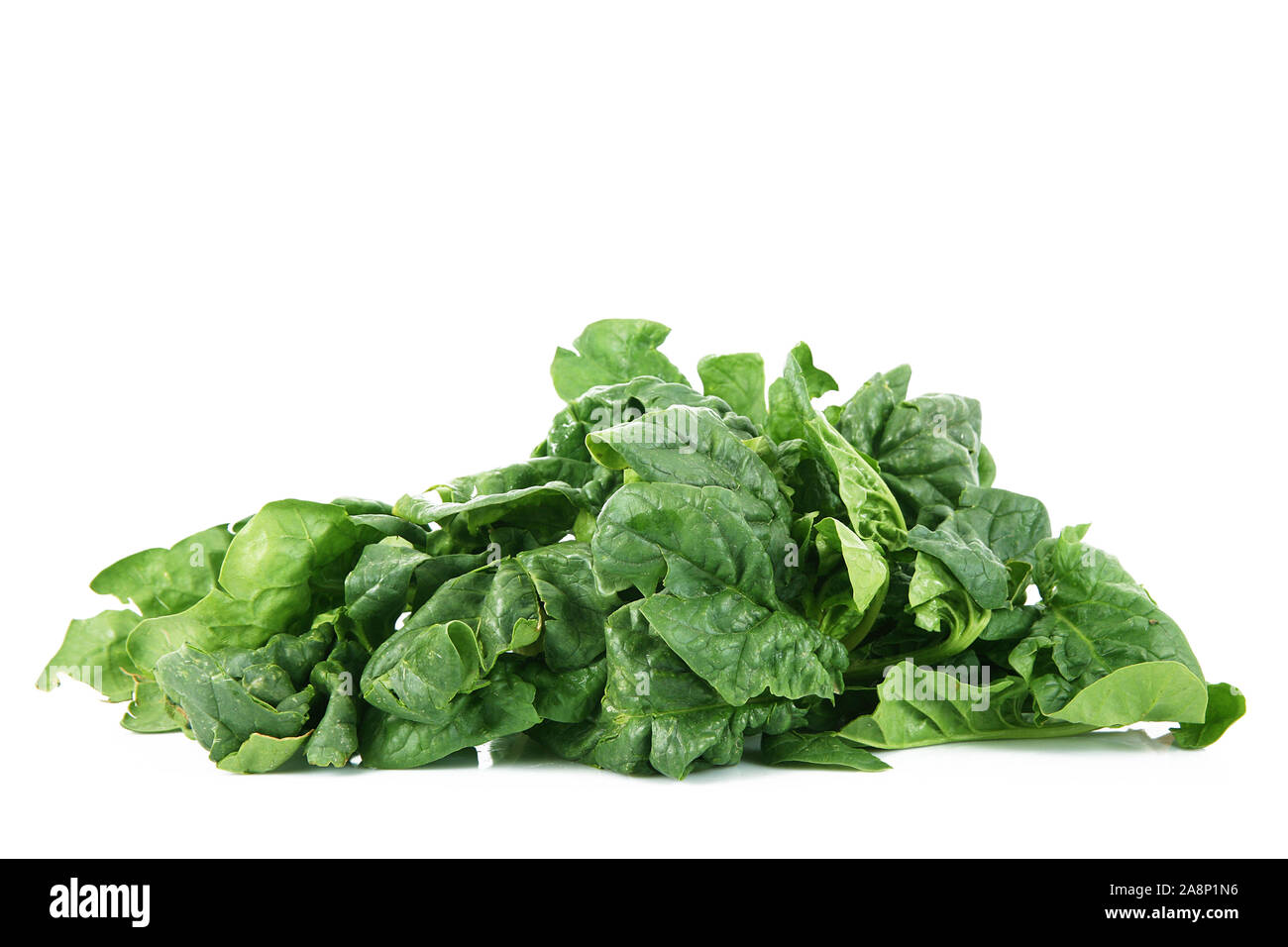 a fresh spinach on white background Stock Photo - Alamy