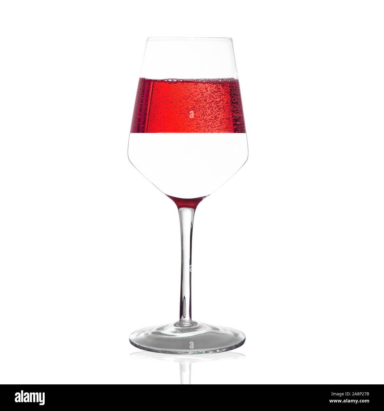 the classic concept of the half-full glass Stock Photo