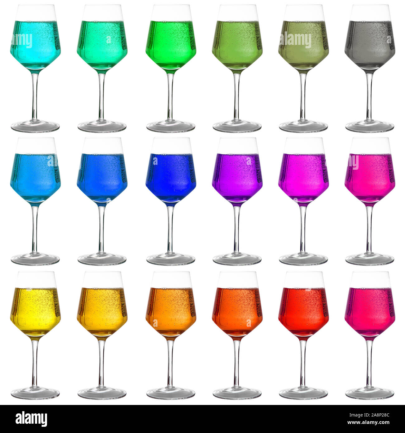 Colored glasses collage on white background Stock Photo - Alamy