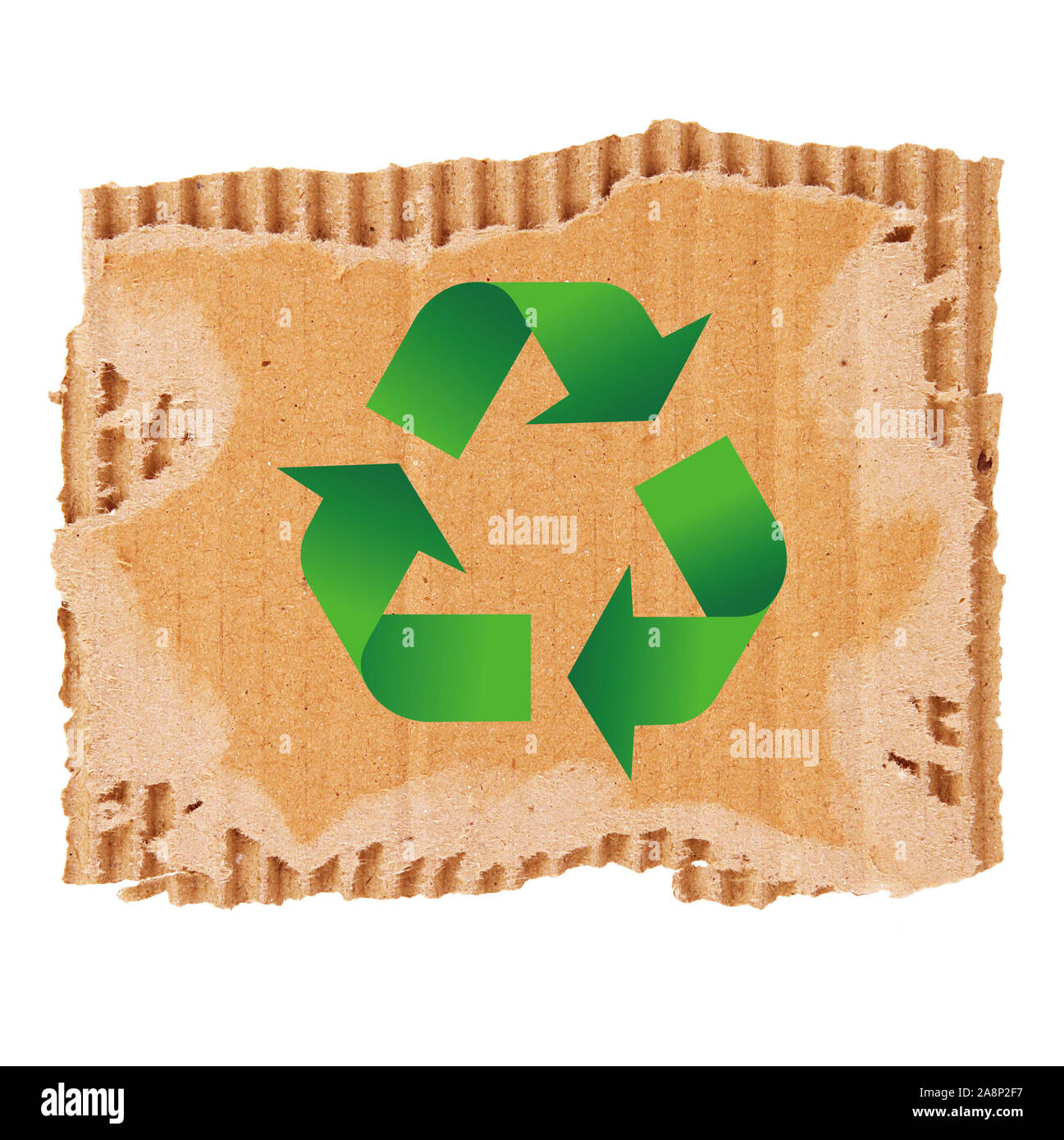a cardboard for recycle on white background Stock Photo