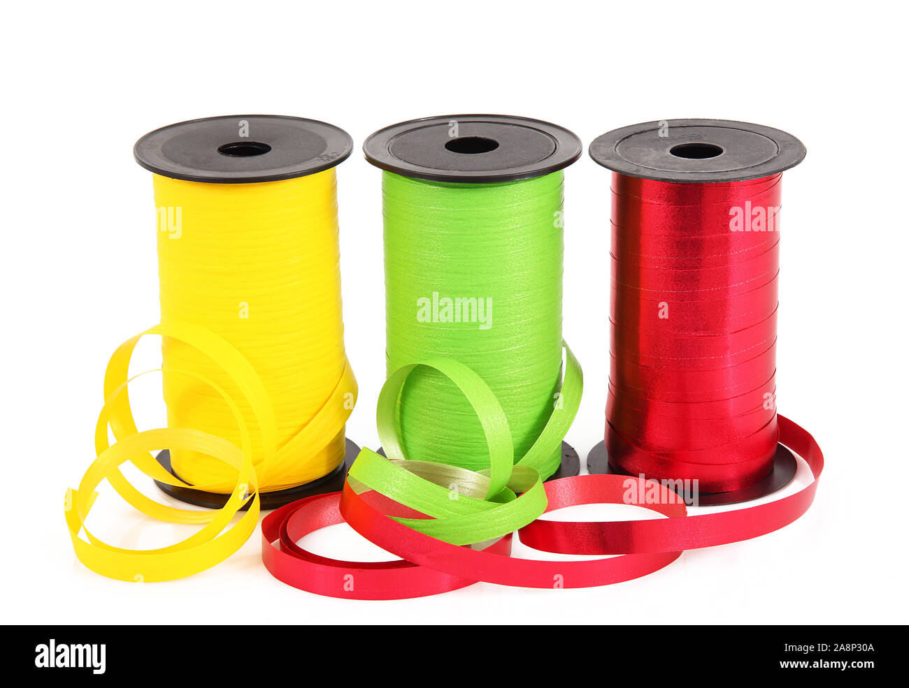 Red Yellow And Green Ribbon On White Background Stock Photo Alamy
